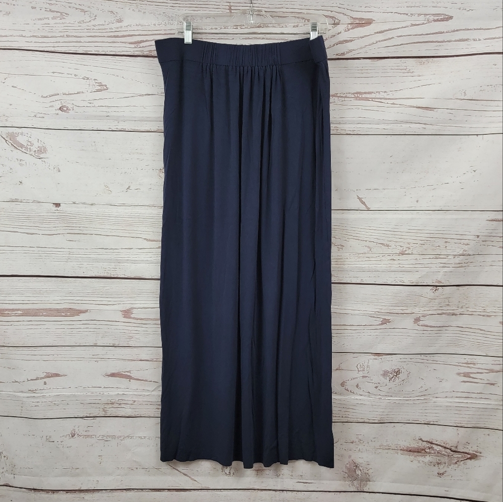 CAbi navy blue soft flowy maxi skirt